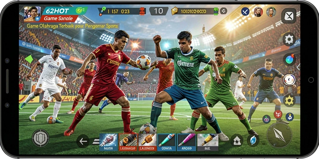 Tampilan gameplay seru dalam game olahraga 62HOT.