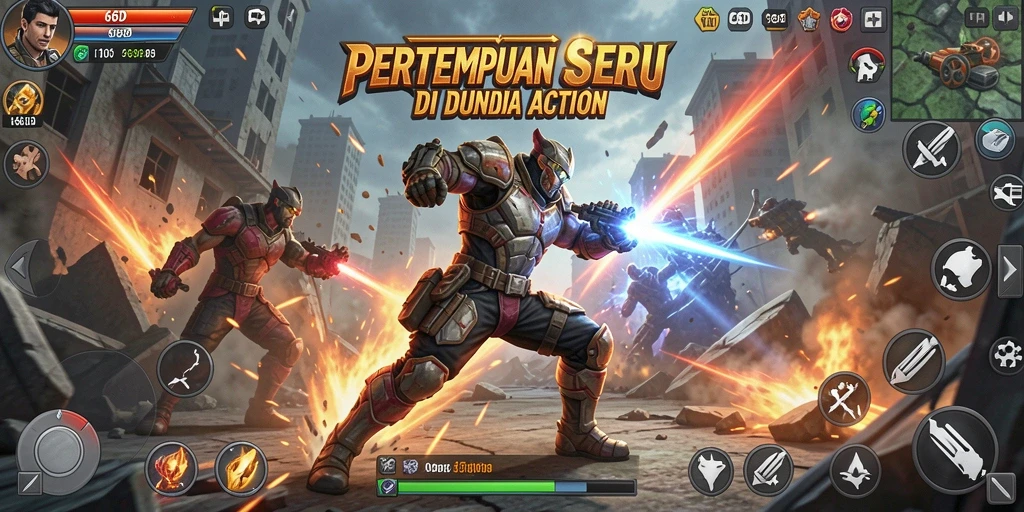 Tampilan gameplay seru di 66D dengan aksi bertarung mendebarkan.