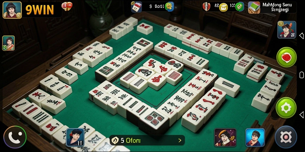 Tampilan permainan Mahjong yang penuh strategi dan keseruan.