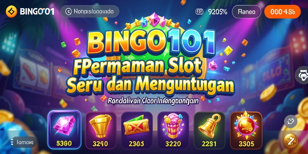 Tampilan menarik dari gameplay BINGO101 yang penuh warna.