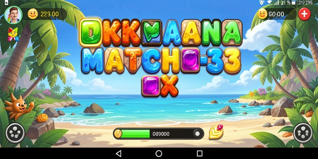 Screenshot DKK menampilkan level permainan Match-3 yang seru.