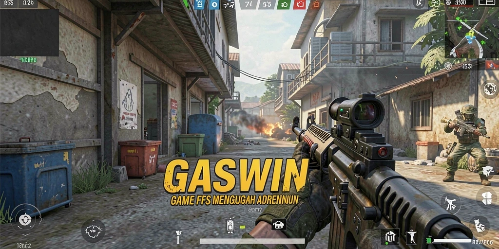 Screenshot GASWIN menunjukkan aksi seru dari gameplay FPS.