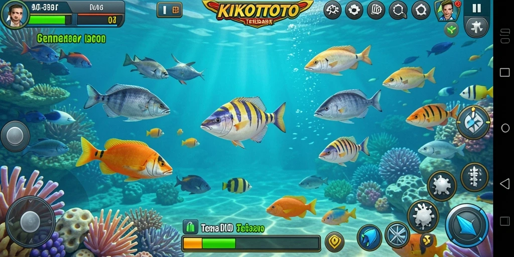 Tangkapan layar gameplay KIKOTOTO menampilkan pengalaman Tembak Ikan yang seru.