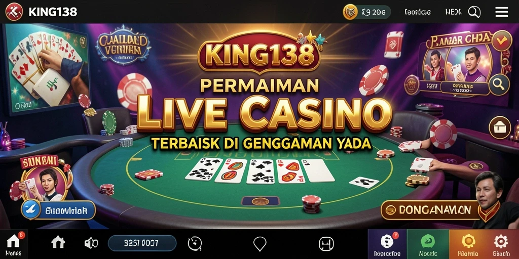 Tampilan gameplay KING138 yang memukau dengan dealer langsung.