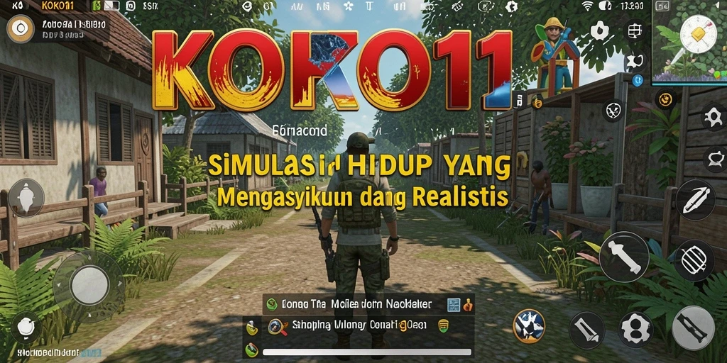 Tampilan gameplay KOKO11 yang menggambarkan kehidupan virtual.