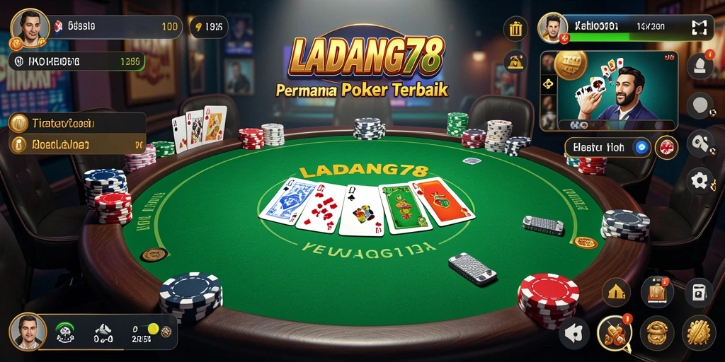 Tampilan gameplay poker yang seru dan interaktif dalam LADANG78.