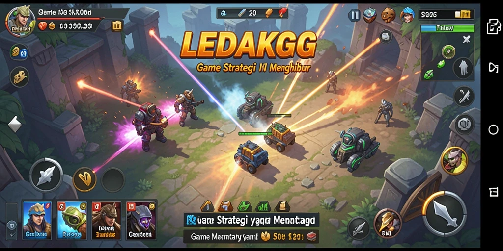 Screenshot gameplay menampilkan pertempuran mendebarkan di LEDAKGG.