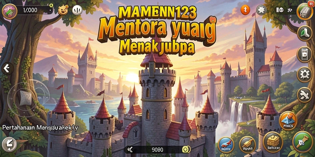 Gambar tampilan permainan MAMEN123 dengan serangan menara yang strategis.