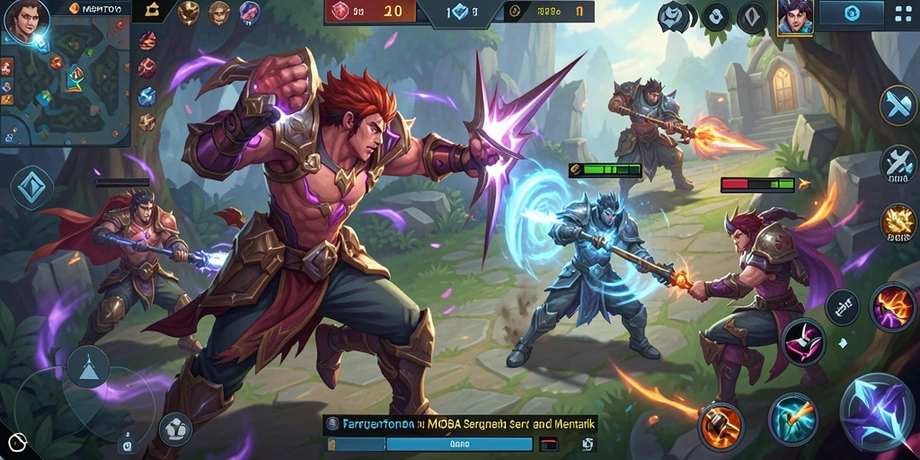 Gameplay seru dalam MERAHTOTO dengan berbagai hero menarik.
