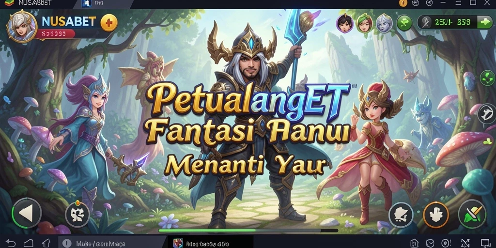 Tampilan gameplay NUSABET menunjukkan aksi epik dan dunia yang luas.
