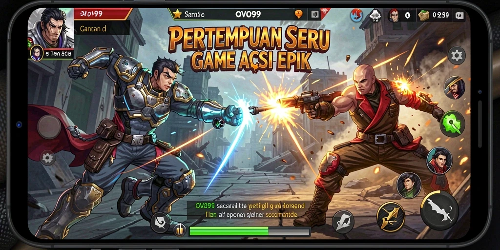 Tampilan menarik dari pertarungan seru OVO99 yang penuh aksi.