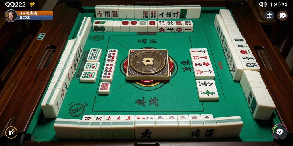 Screenshot gameplay QQ222 menampilkan mahjong yang penuh aksi