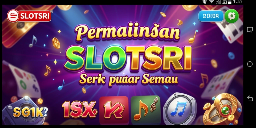 Screenshot gameplay SLOTSRI menampilkan kombinasi menarik antara musik dan permainan slot.