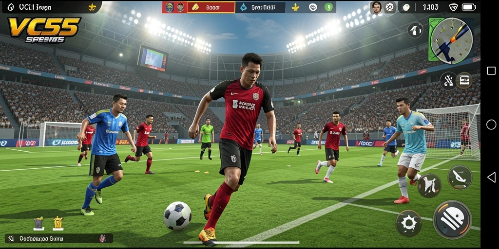 Tampilan gameplay VC55 yang menampilkan aksi olahraga seru.