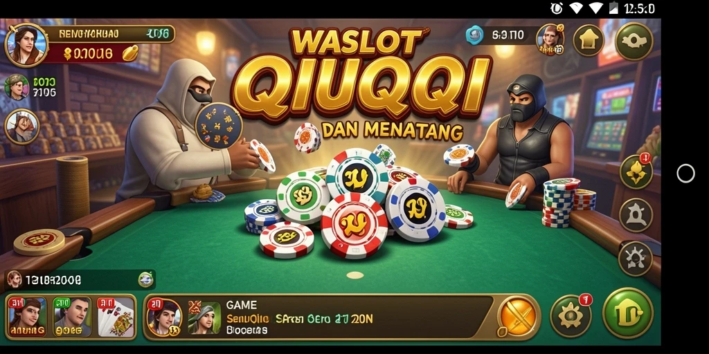 Tampilan gameplay seru dalam WASLOT dengan kartu QiuQiu.